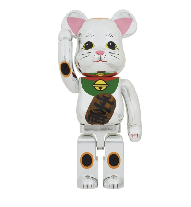 Bearbrick Manekineko Silver Plated Emit Light 1000%xx